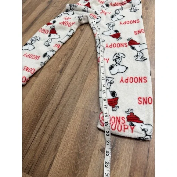 Kids‎ Snoopy Fleece Pajama Set Youth Large 10–12 Plush Sleepwear Peanuts - Picture 5 of 9